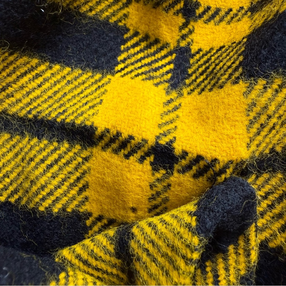 Vintage 1972 Lemon Frog Sears Jumper Black Gold Yellow Plaid Dress Junior 14 - Picture 12 of 13
